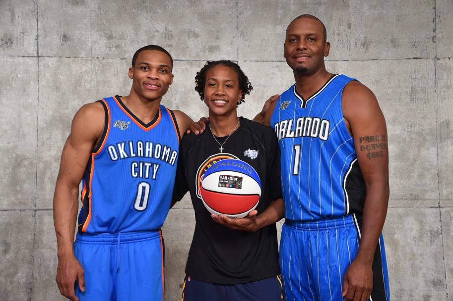 Russeel Westbrook con Tamika Catchings e Penny Hardaway